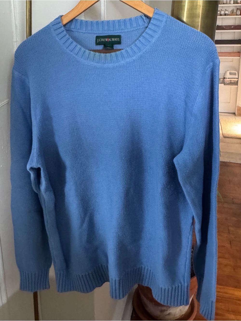 J.Crew Always Periwinkle Blue 100% Cotton Crewneck Sweater Size Small